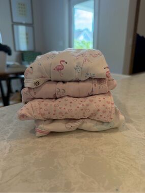 Lot of 4 Kissy Kissy Girls Pajamas, size 3-6 months